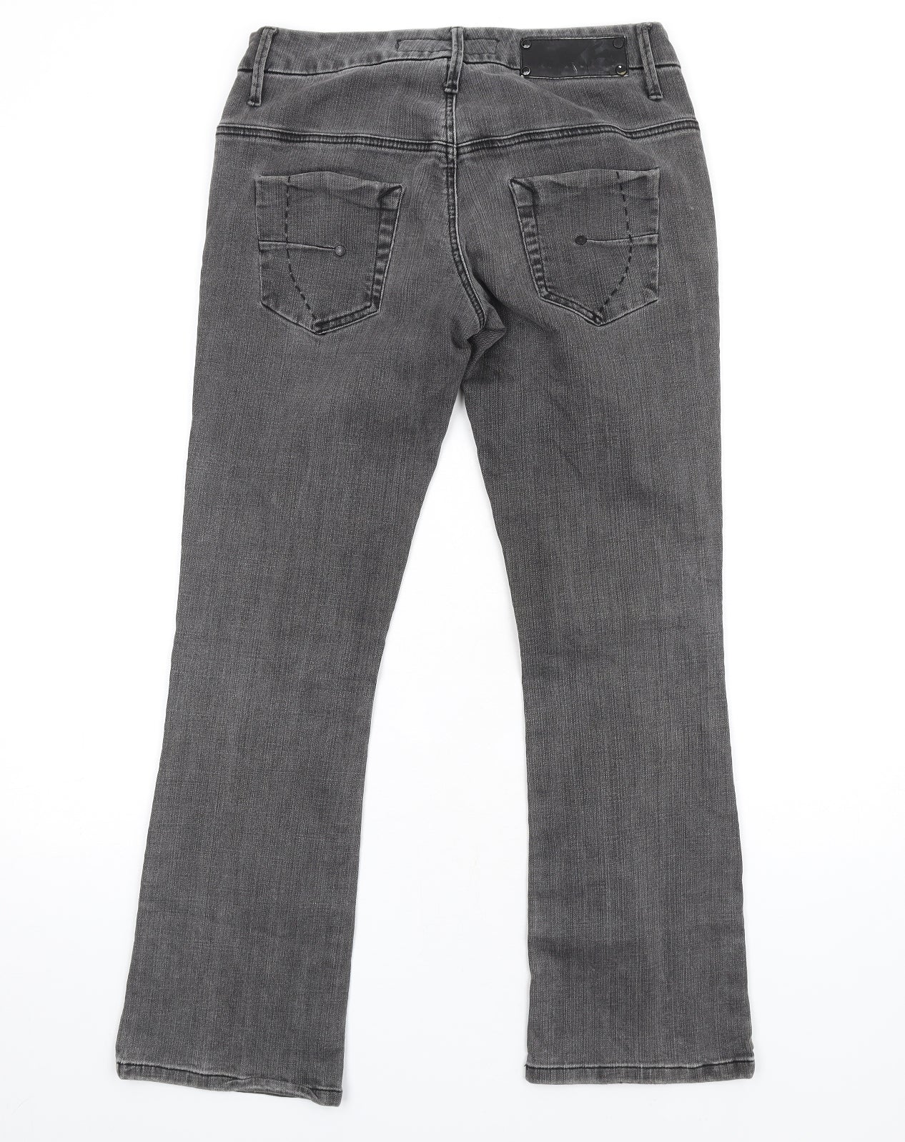 River Island Womens Grey Cotton Bootcut Jeans Size 10 L30 in Regular Zip