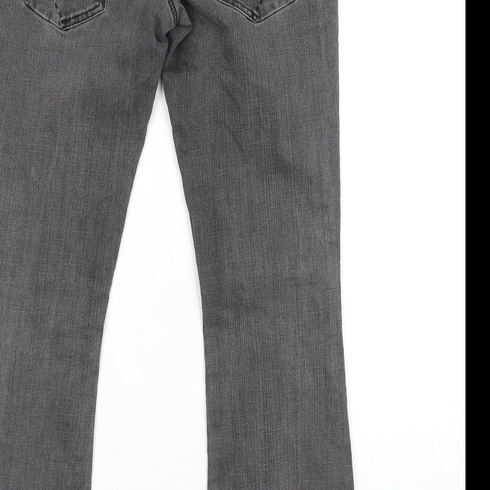 River Island Womens Grey Cotton Bootcut Jeans Size 10 L30 in Regular Zip