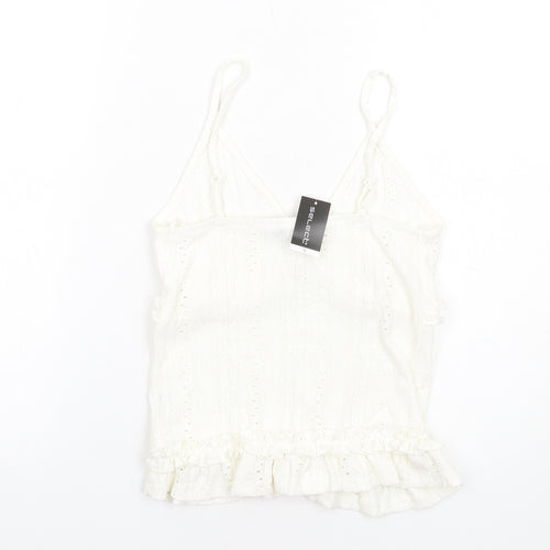Select Womens Ivory Polyester Camisole Tank Size S V-Neck - Broderie Anglaise
