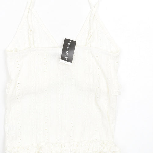 Select Womens Ivory Polyester Camisole Tank Size S V-Neck - Broderie Anglaise