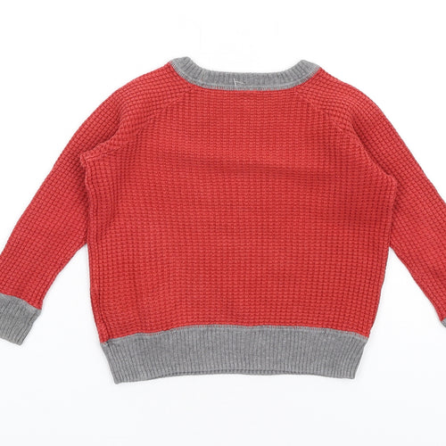 Gap Boys Red Crew Neck Cotton Pullover Jumper Size 2 Years Pullover