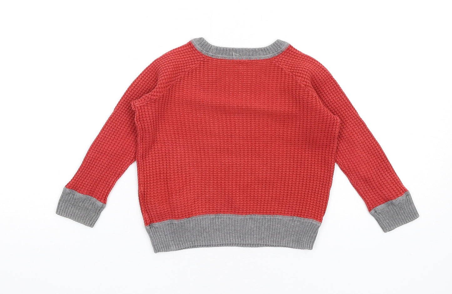 Gap Boys Red Crew Neck Cotton Pullover Jumper Size 2 Years Pullover