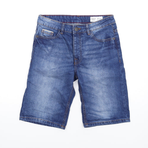 Denim & Co. Mens Blue Cotton Bermuda Shorts Size 28 in L12 in Slim Zip