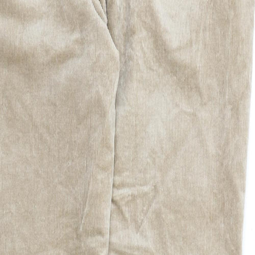 Marks and Spencer Mens Beige Cotton Cropped Trousers Size 36 in L31 in Regular Zip