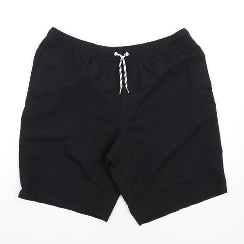ASOS Mens Black Polyester Sweat Shorts Size L L11 in Regular Drawstring - Swim Shorts