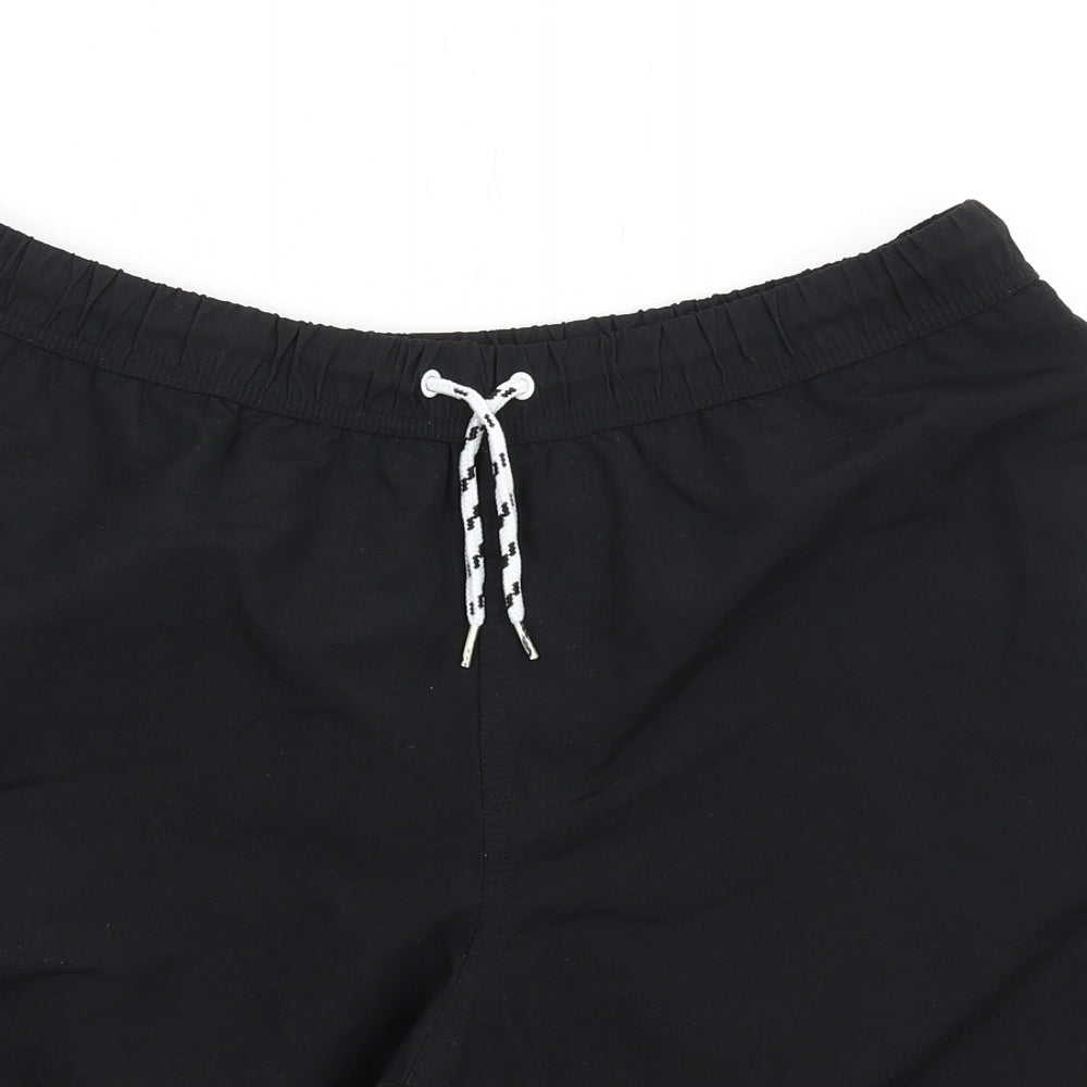ASOS Mens Black Polyester Sweat Shorts Size L L11 in Regular Drawstring - Swim Shorts
