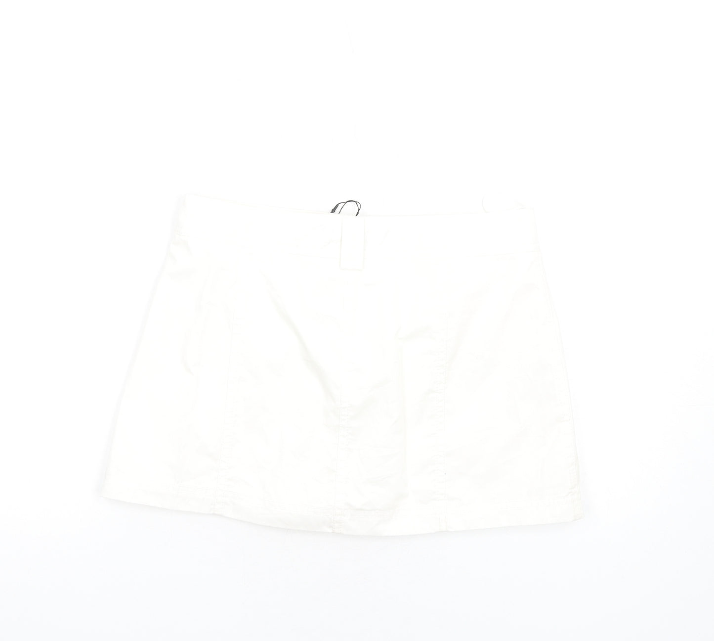 Zara Womens White Cotton Skater Skirt Size S Zip