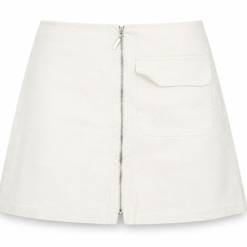 Zara Womens Beige Cotton A-Line Skirt Size M Zip