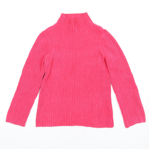 COS Womens Pink High Neck Cotton Pullover Jumper Size XS
