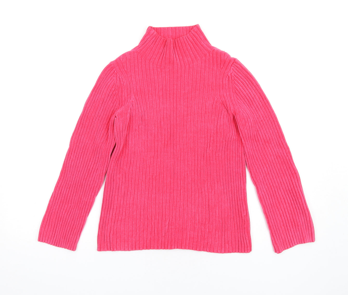 COS Womens Pink High Neck Cotton Pullover Jumper Size XS
