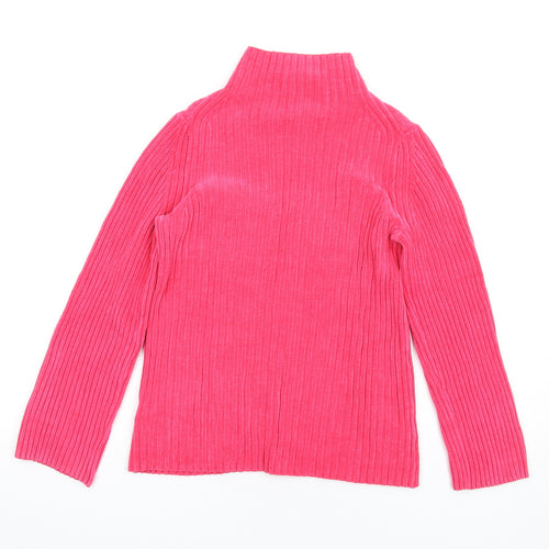 COS Womens Pink High Neck Cotton Pullover Jumper Size XS