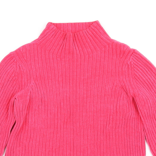 COS Womens Pink High Neck Cotton Pullover Jumper Size XS