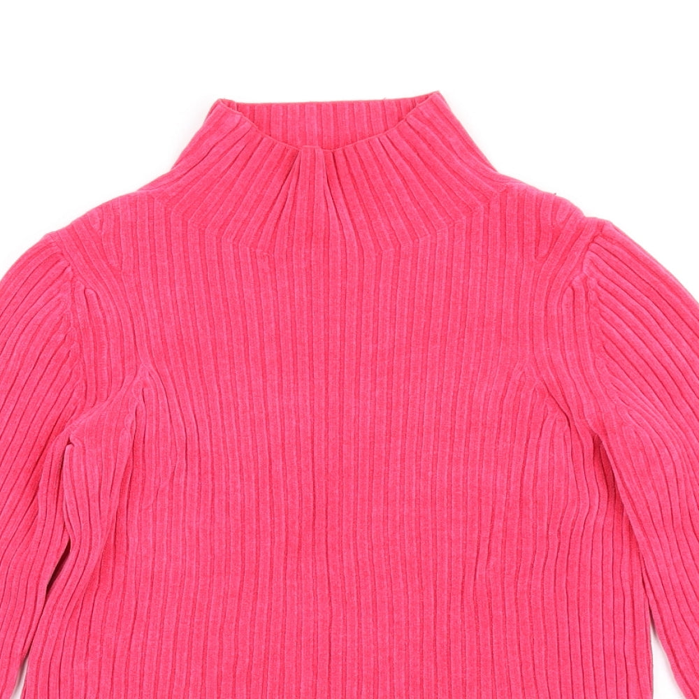 COS Womens Pink High Neck Cotton Pullover Jumper Size XS