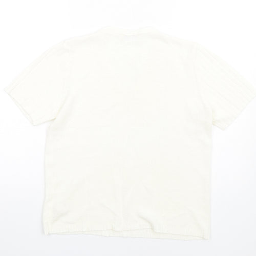 Berkertex Womens Ivory V-Neck Acrylic Pullover Jumper Size 14