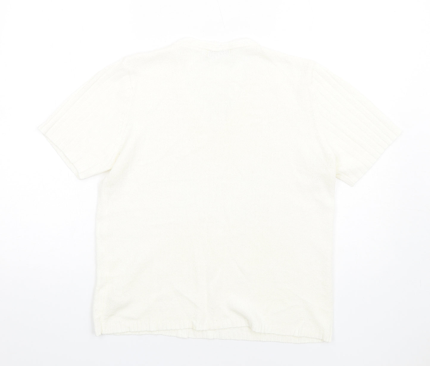 Berkertex Womens Ivory V-Neck Acrylic Pullover Jumper Size 14