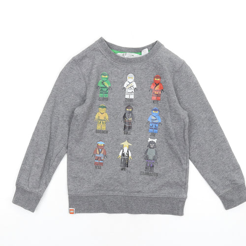 LEGO Boys Grey Polyester Pullover Sweatshirt Size 6-7 Years Pullover