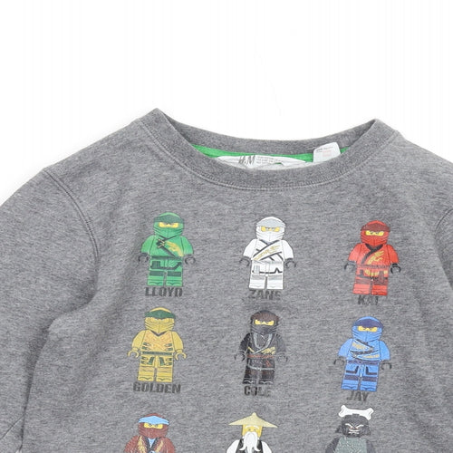 LEGO Boys Grey Polyester Pullover Sweatshirt Size 6-7 Years Pullover