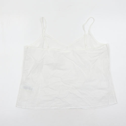 Marks and Spencer Womens White 100% Cotton Camisole Tank Size 14 V-Neck