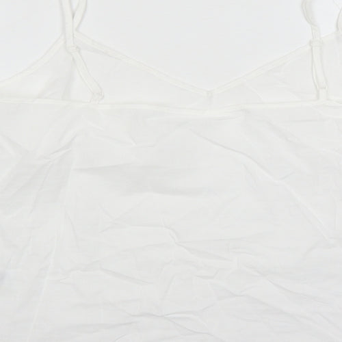 Marks and Spencer Womens White 100% Cotton Camisole Tank Size 14 V-Neck