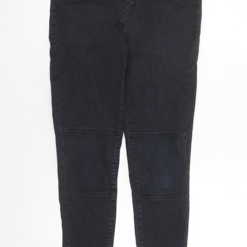 VERO MODA Womens Black Cotton Skinny Jeans Size 30 in L26 in Regular Zip - Zip Detail On Ankle
