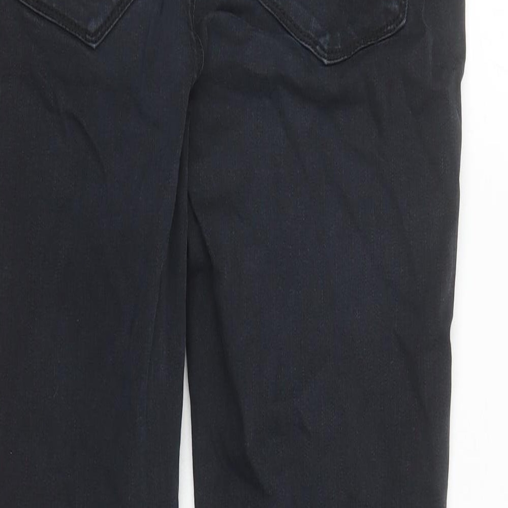 VERO MODA Womens Black Cotton Skinny Jeans Size 30 in L26 in Regular Zip - Zip Detail On Ankle