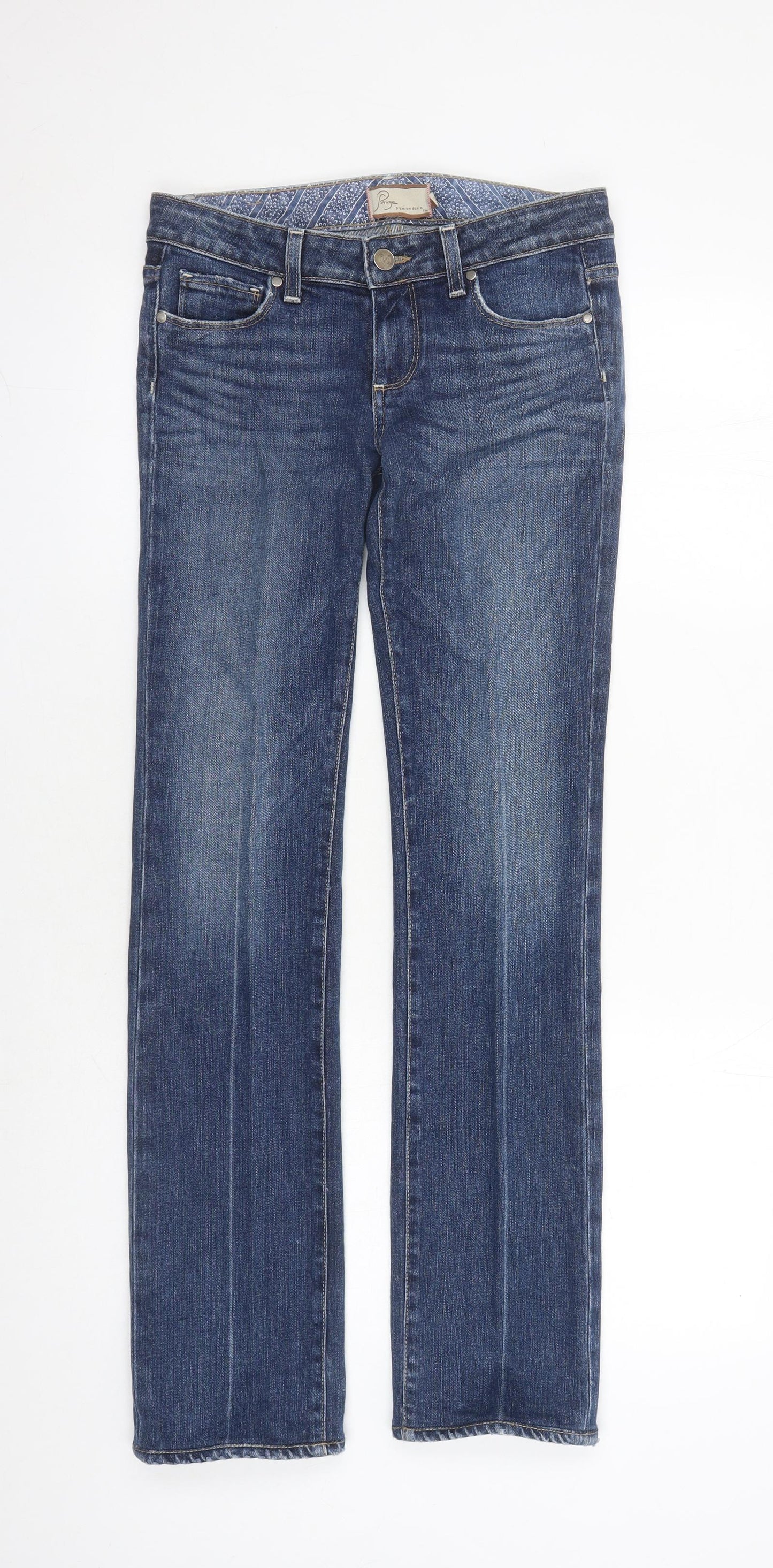 Paige Womens Blue Cotton Straight Jeans Size 30 in L30 in Regular Zip