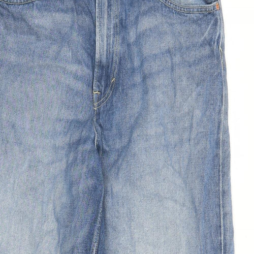 H&M Mens Blue Cotton Straight Jeans Size 34 in L28 in Relaxed Zip - Baggy Loose Fit