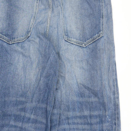 H&M Mens Blue Cotton Straight Jeans Size 34 in L28 in Relaxed Zip - Baggy Loose Fit