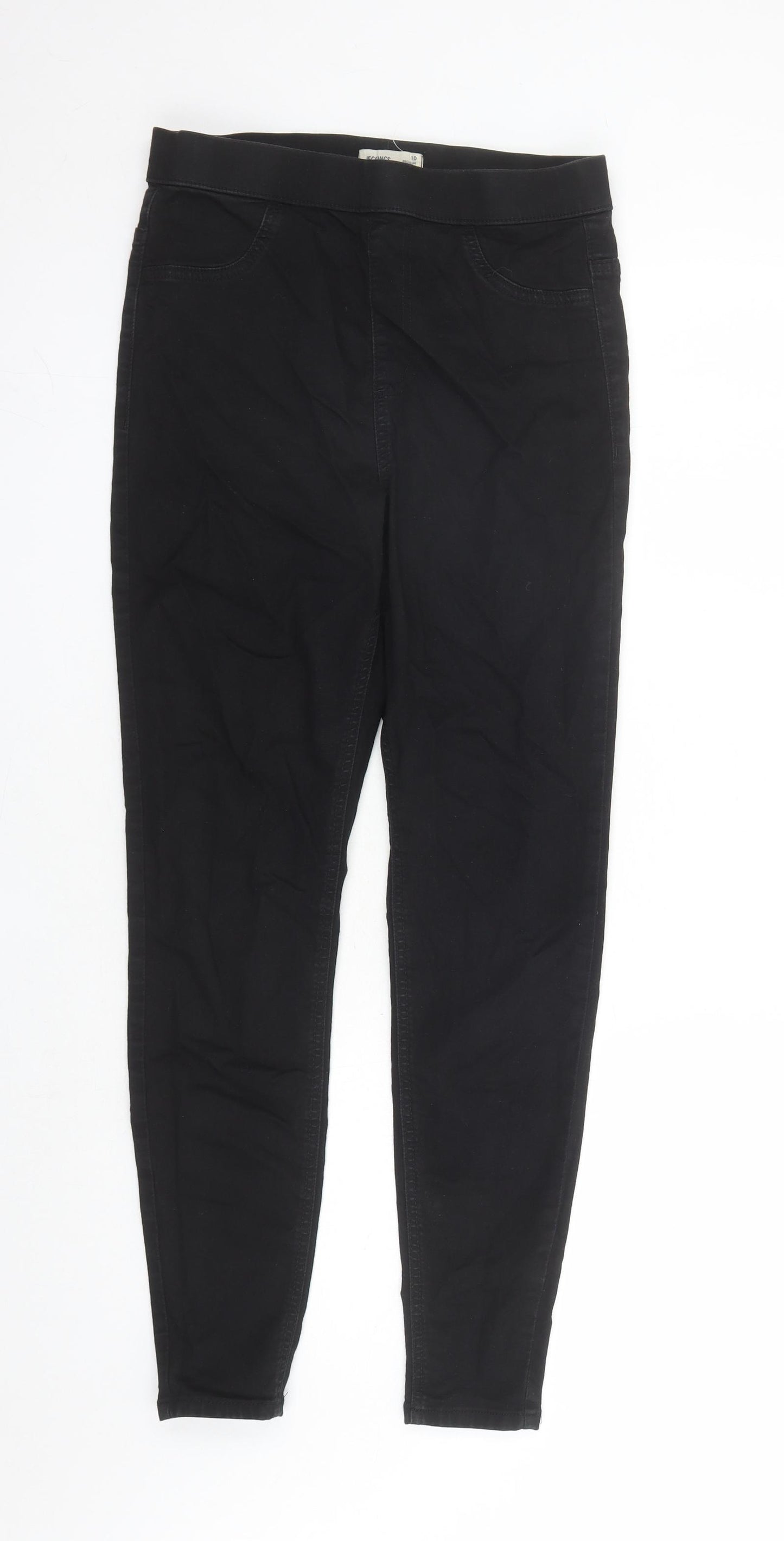 Marks and Spencer Womens Black Cotton Jegging Jeans Size 10 L27 in Regular - Stretch