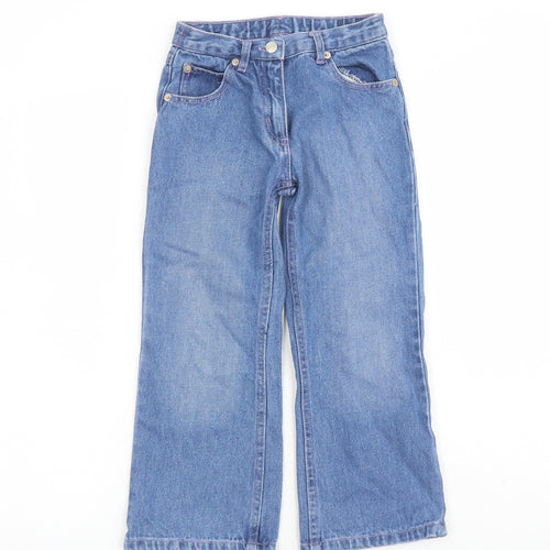 Girl2Girl Girls Blue Cotton Bootcut Jeans Size 5-6 Years Regular Zip - Inside Leg 18 Inches