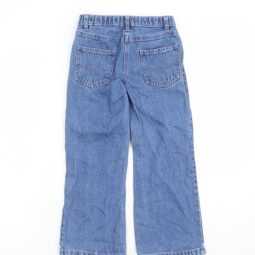 Girl2Girl Girls Blue Cotton Bootcut Jeans Size 5-6 Years Regular Zip - Inside Leg 18 Inches