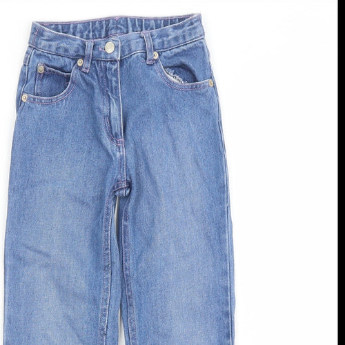 Girl2Girl Girls Blue Cotton Bootcut Jeans Size 5-6 Years Regular Zip - Inside Leg 18 Inches