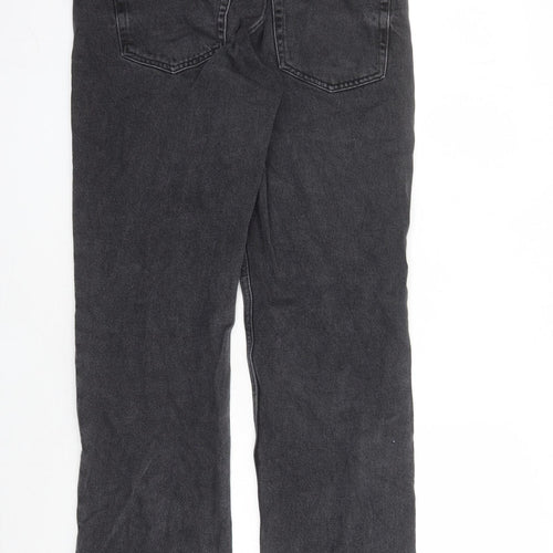 H&M Womens Black Cotton Straight Jeans Size 10 L31 in Regular Zip