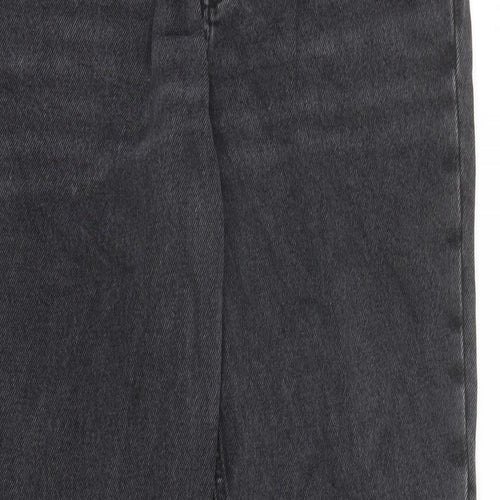 H&M Womens Black Cotton Straight Jeans Size 10 L31 in Regular Zip