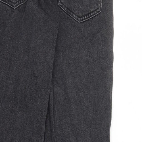 H&M Womens Black Cotton Straight Jeans Size 10 L31 in Regular Zip