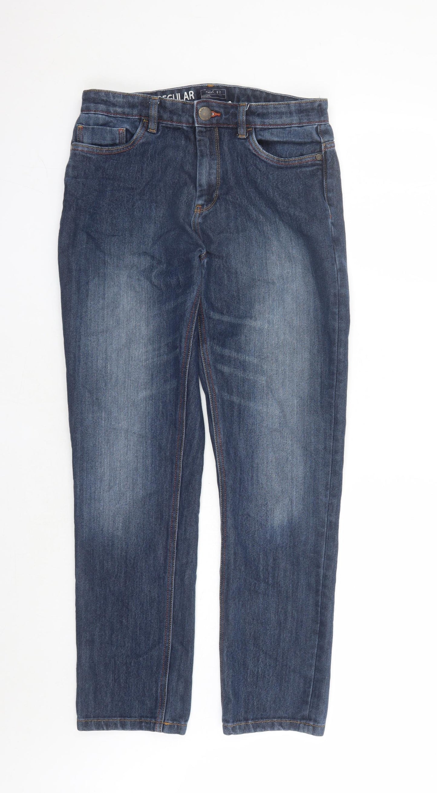 NEXT Boys Blue Cotton Straight Jeans Size 15 Years L29 in Regular Zip