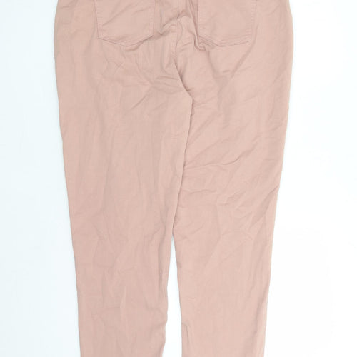 Denim & Co. Womens Pink Cotton Straight Jeans Size 14 L27 in Regular Zip