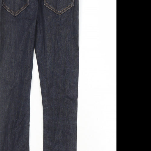 NEXT Boys Blue Cotton Skinny Jeans Size 9 Months L23 in Regular Zip - Elasticated Waist