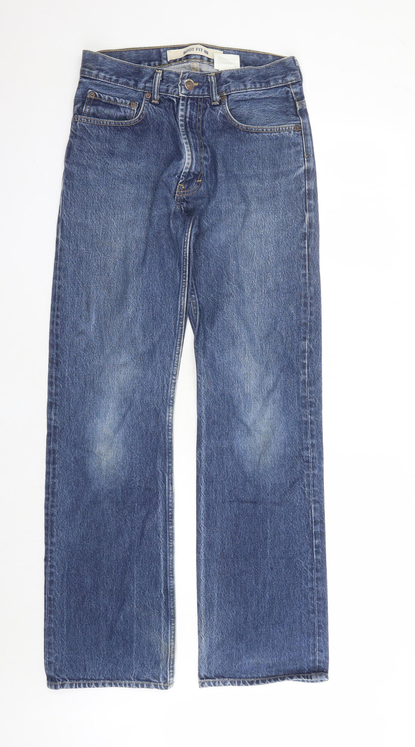 Gap Mens Blue Cotton Bootcut Jeans Size 30 in L32 in Regular Zip