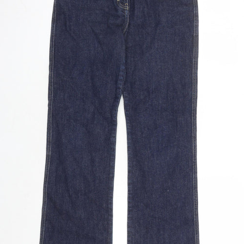 Jaeger Womens Blue Cotton Bootcut Jeans Size 28 in L29 in Regular Zip