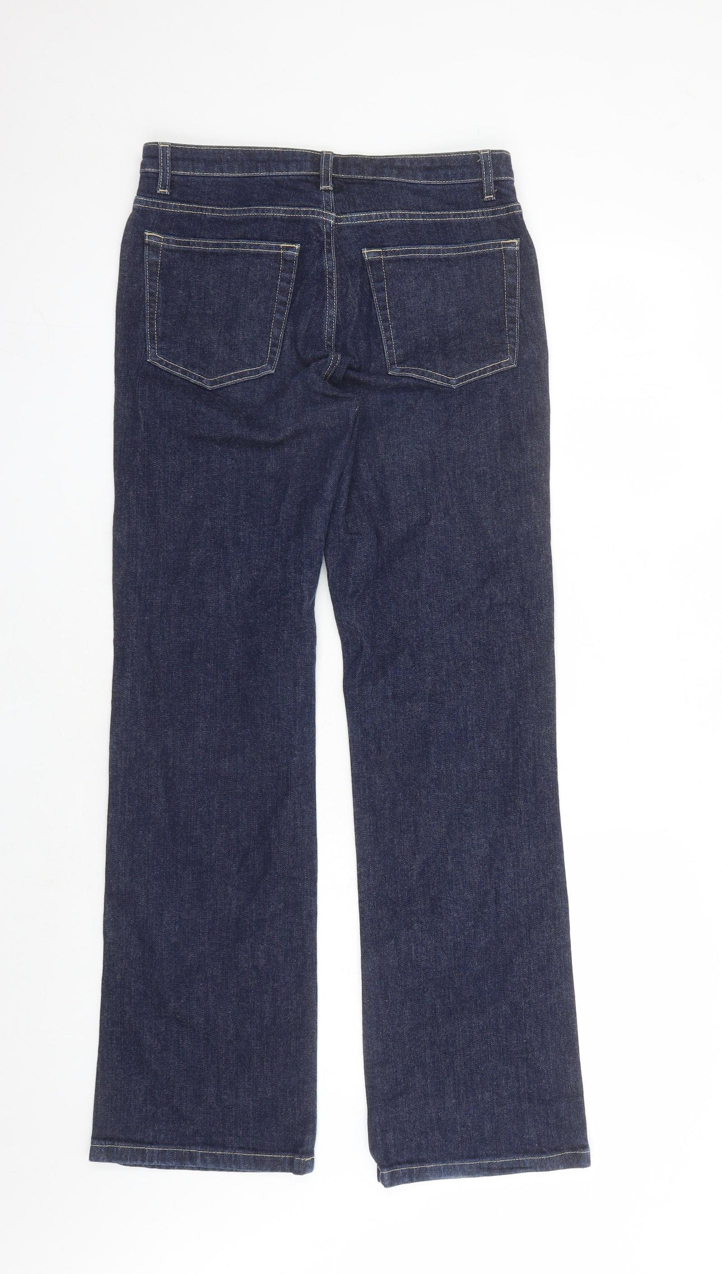 Jaeger Womens Blue Cotton Bootcut Jeans Size 28 in L29 in Regular Zip