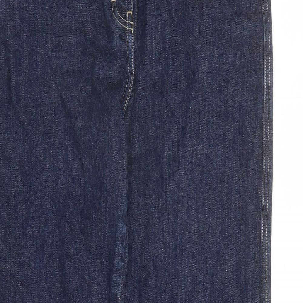 Jaeger Womens Blue Cotton Bootcut Jeans Size 28 in L29 in Regular Zip
