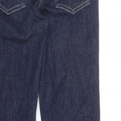 Jaeger Womens Blue Cotton Bootcut Jeans Size 28 in L29 in Regular Zip