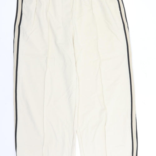 Marks and Spencer Womens Beige Polyester Dress Pants Trousers Size 18 L27 in Regular - Elasticated Waist