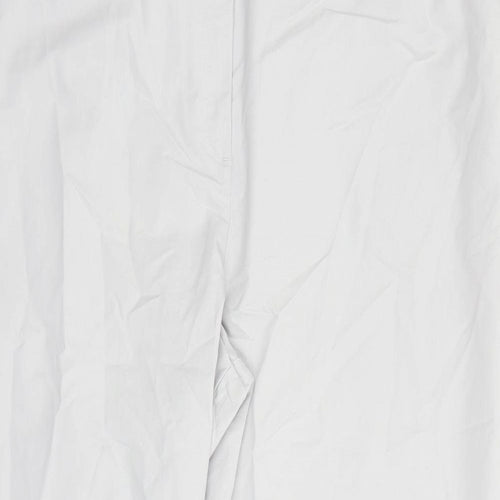 Marks and Spencer Womens Grey Cotton Chino Trousers Size 22 L27 in Regular Zip