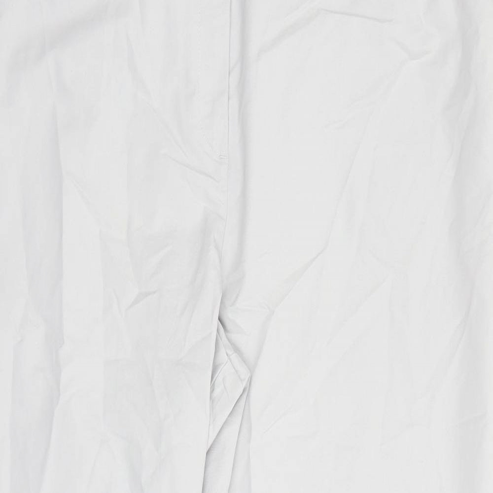 Marks and Spencer Womens Grey Cotton Chino Trousers Size 22 L27 in Regular Zip
