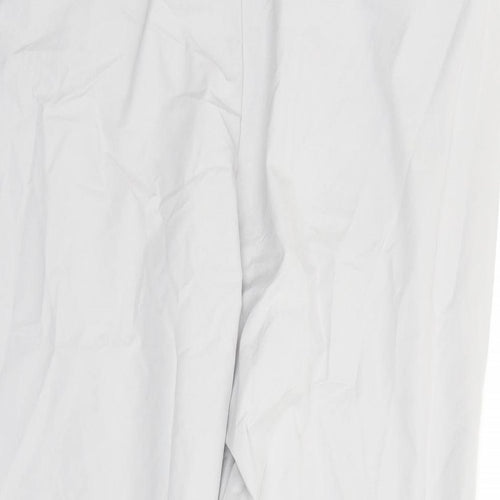 Marks and Spencer Womens Grey Cotton Chino Trousers Size 22 L27 in Regular Zip