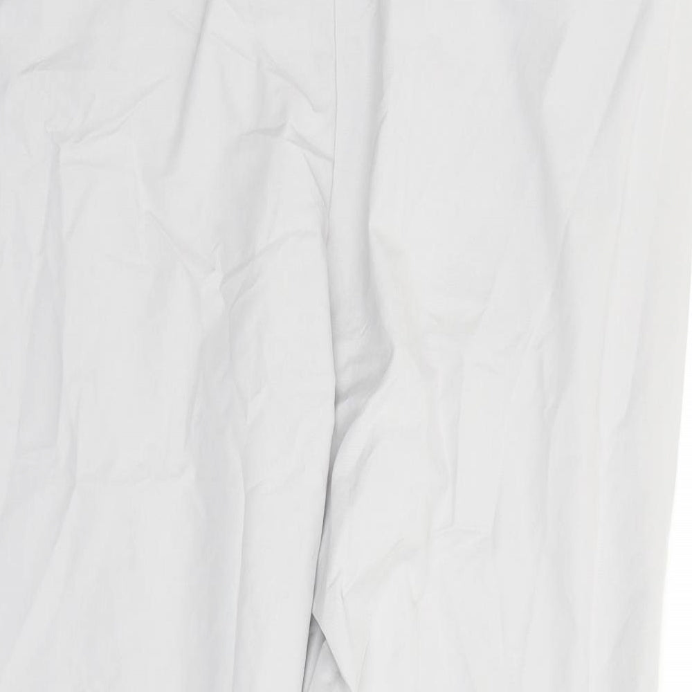 Marks and Spencer Womens Grey Cotton Chino Trousers Size 22 L27 in Regular Zip