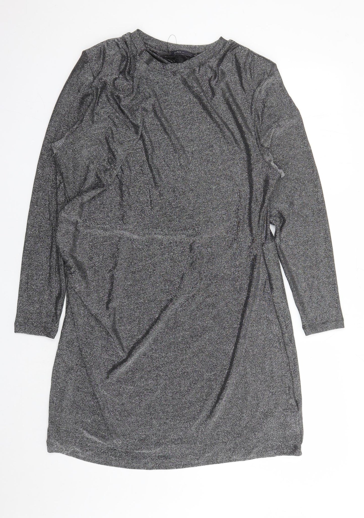 Marks and Spencer Womens Silver Polyamide A-Line Size 20 Round Neck Pullover - Shoulder Pads