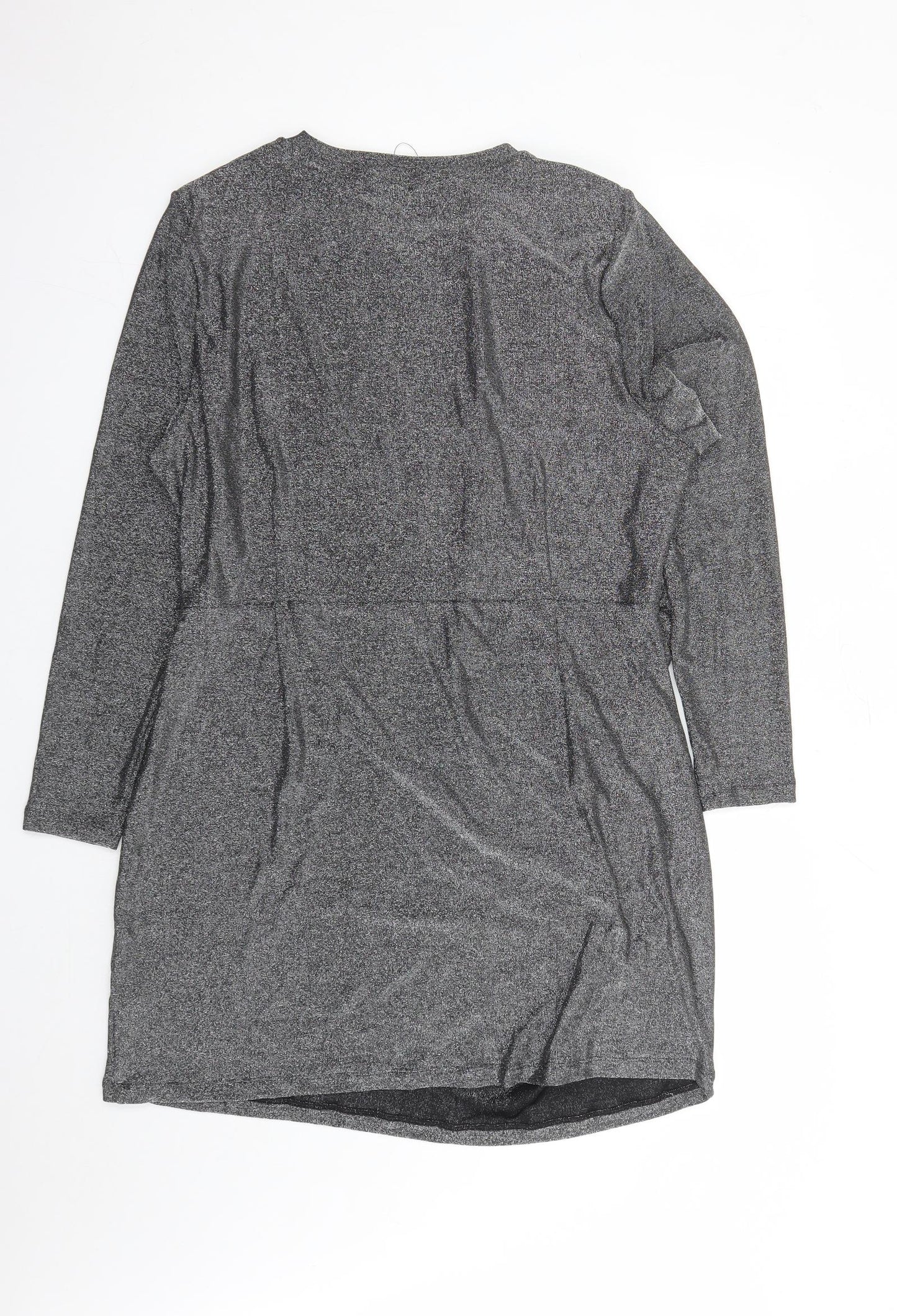 Marks and Spencer Womens Silver Polyamide A-Line Size 20 Round Neck Pullover - Shoulder Pads